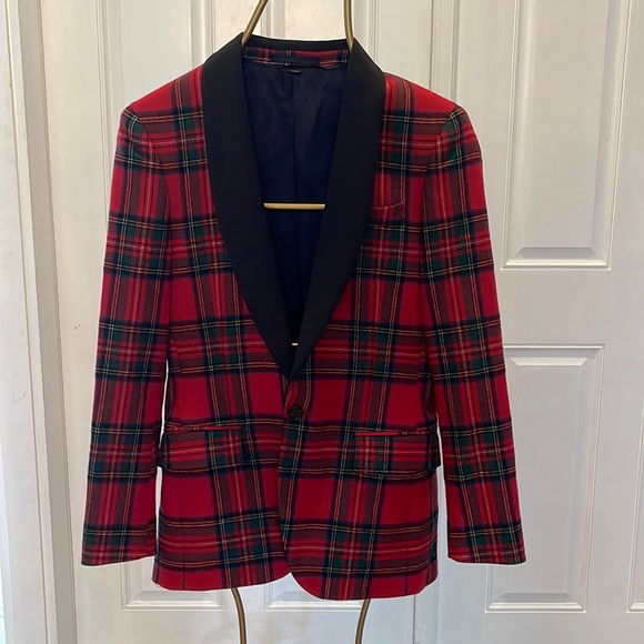 J Crew Ludlow wool plaid sleek jacket